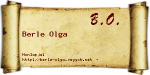 Berle Olga névjegykártya